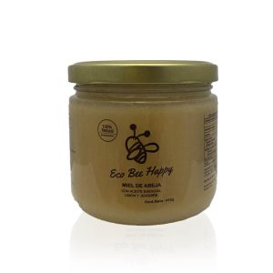 Miel de abeja con aceites esenciales de limón y jengibre.
