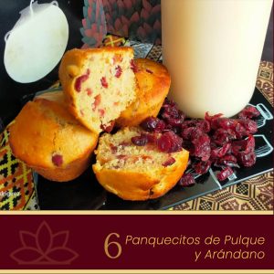 6 panquecitos de pulque y arándanos