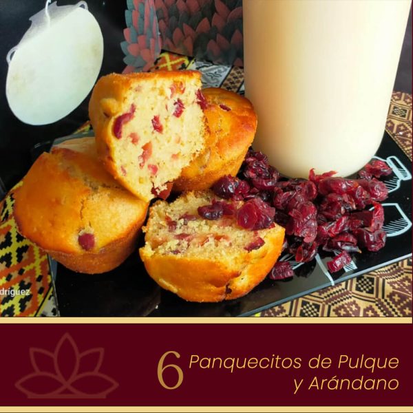6 panquecitos de pulque y arándanos